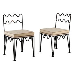Pair of Chic ''Méandre'' Bronze Side Chairs by Design Frères