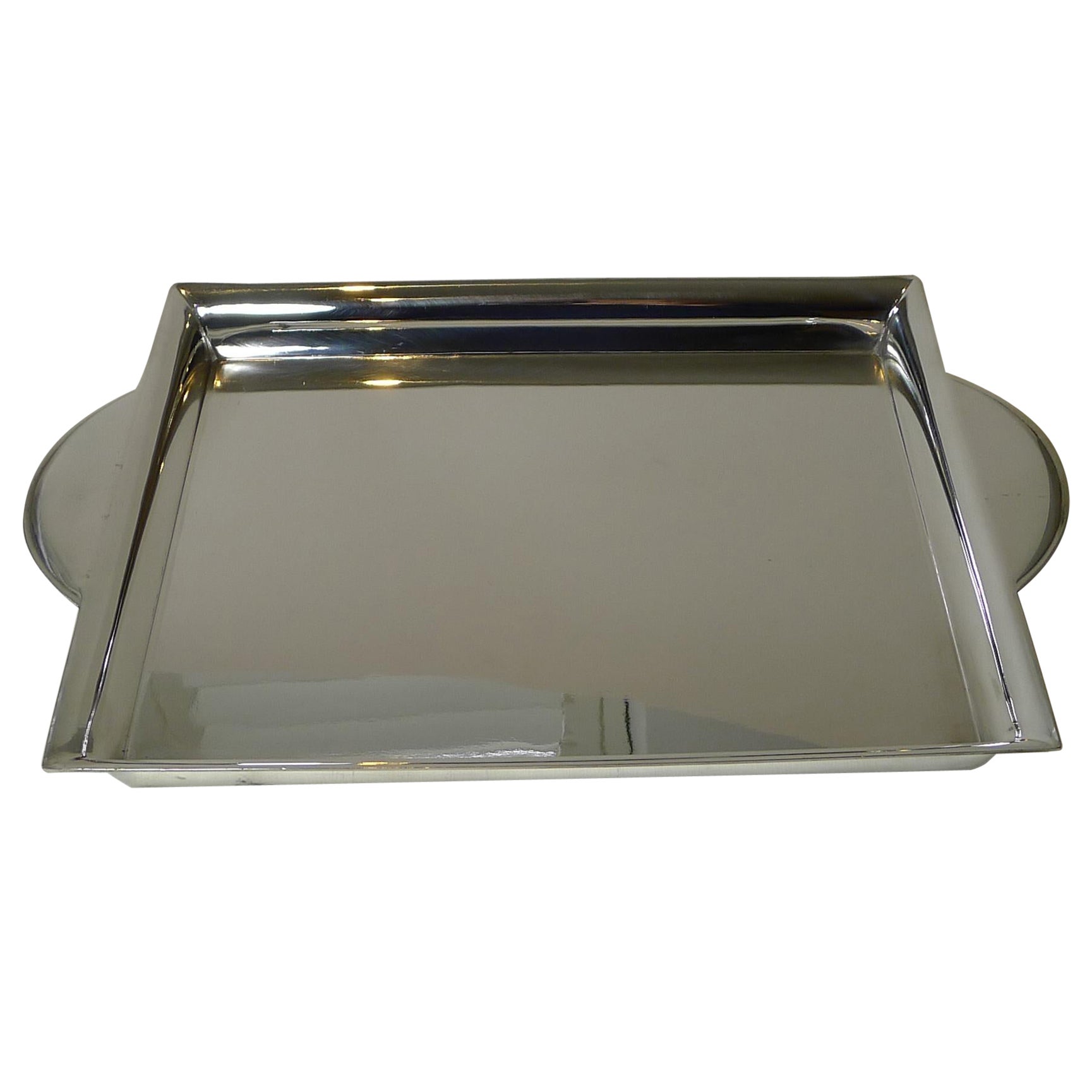 Christofle Christofle Rubans Extra Large Silver Plate Serving Tray Handles 21 X 17 Inches 