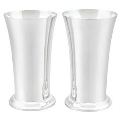 Used 1965 Irish Sterling Silver Vases / Beakers