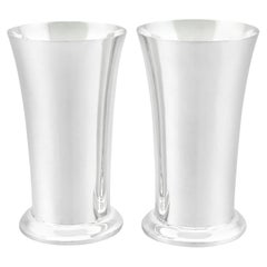 Vintage 1965 Irish Sterling Silver Vases / Beakers