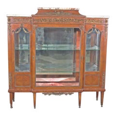 Signed Maison Forest of France Marble Top Figural Bronze Mounted Vitrine