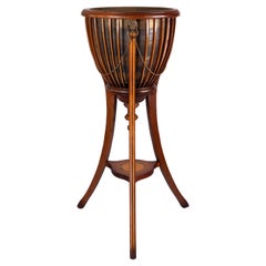 English Mahogany Tripod Plant Stand Wine Cooler