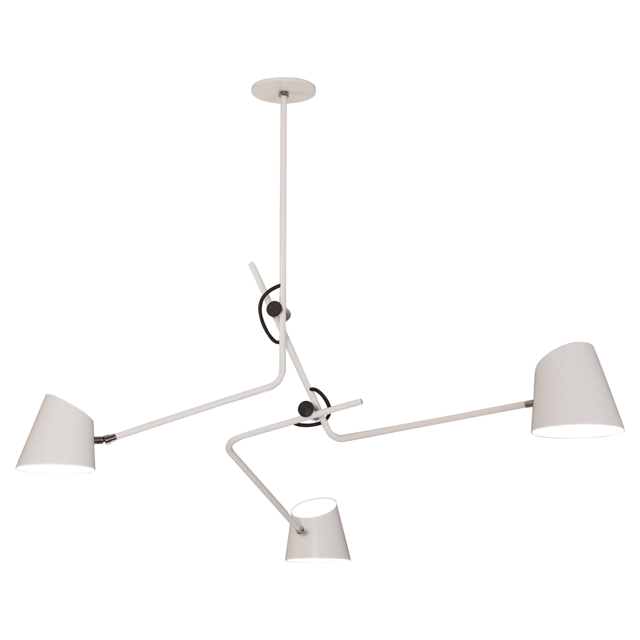 Hartau Triple Contemporary Matte White Pendant with Shades by D'Armes For Sale