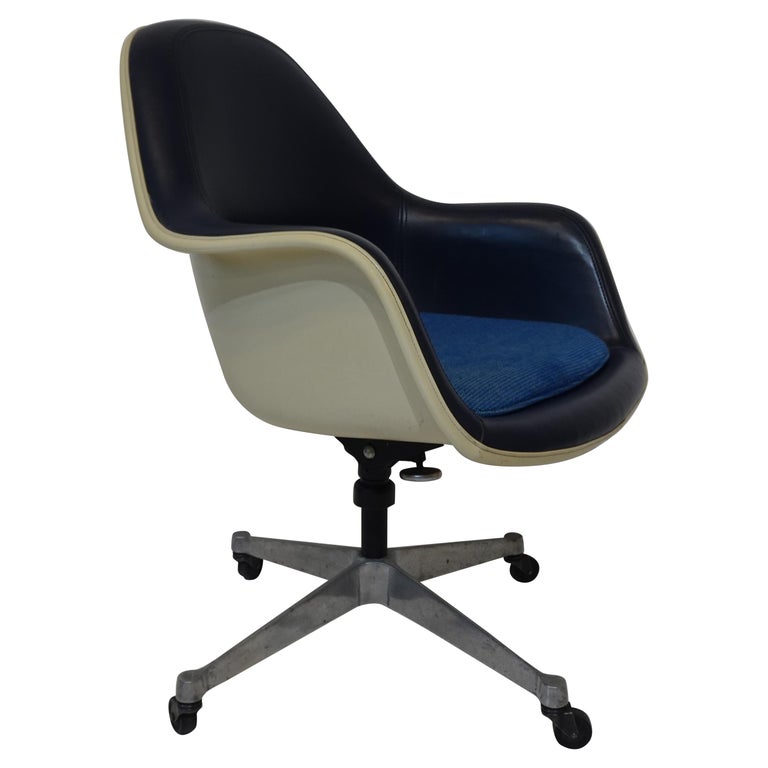 Eames Upholstered Rolling High Back Desk Chair by Herman Miller at 1stDibs