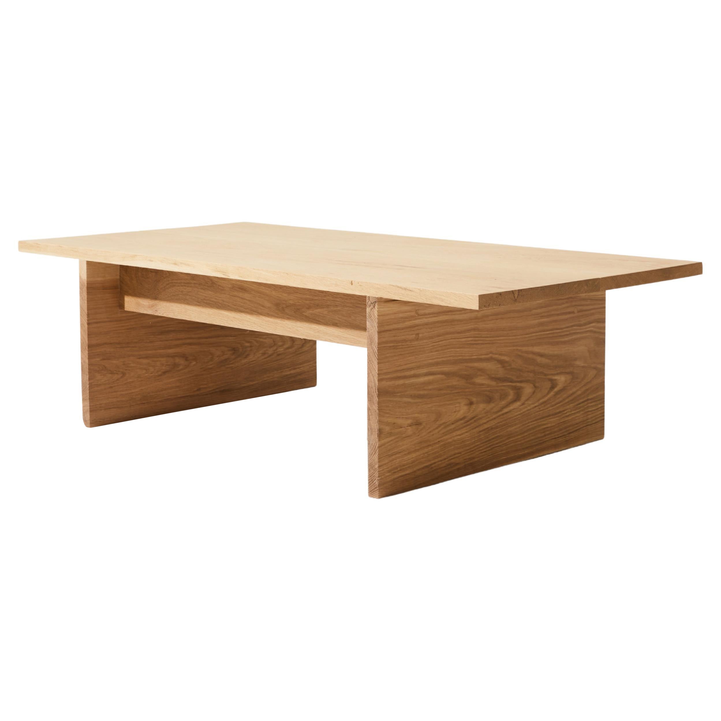 Danish Japanese Inspired Solid White Oak/ Walnut Coffee Table by Stille Home For Sale