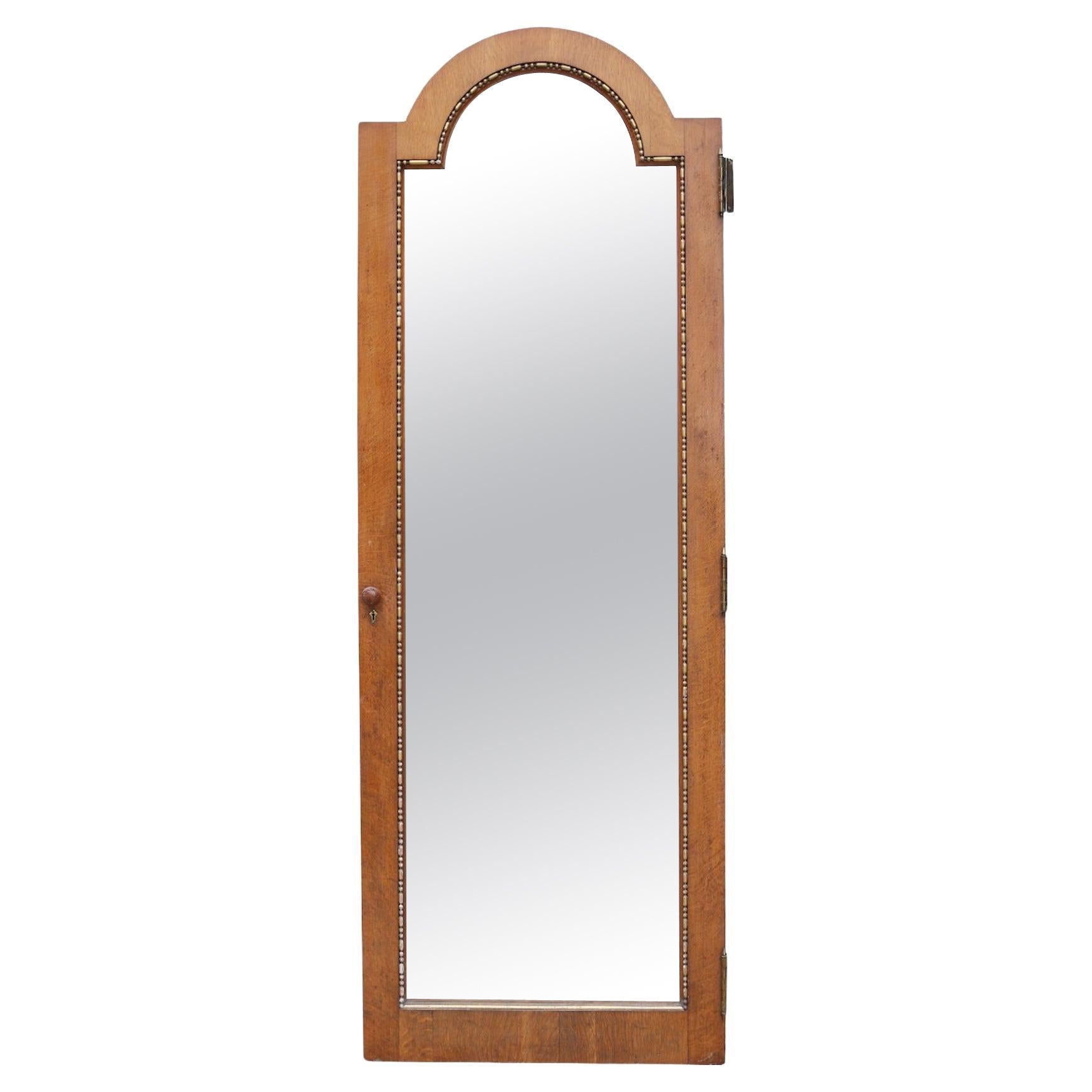 Miroir de porte en chêne ancien en vente