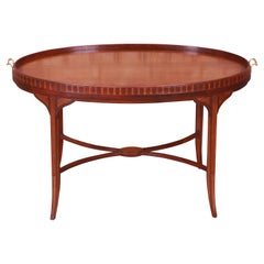 Baker Furniture Federal Style Inlaid Mahogany and Satinwood Coffee Table