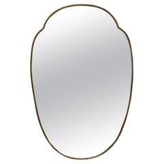 Mid-Century Brass Shield Mirror