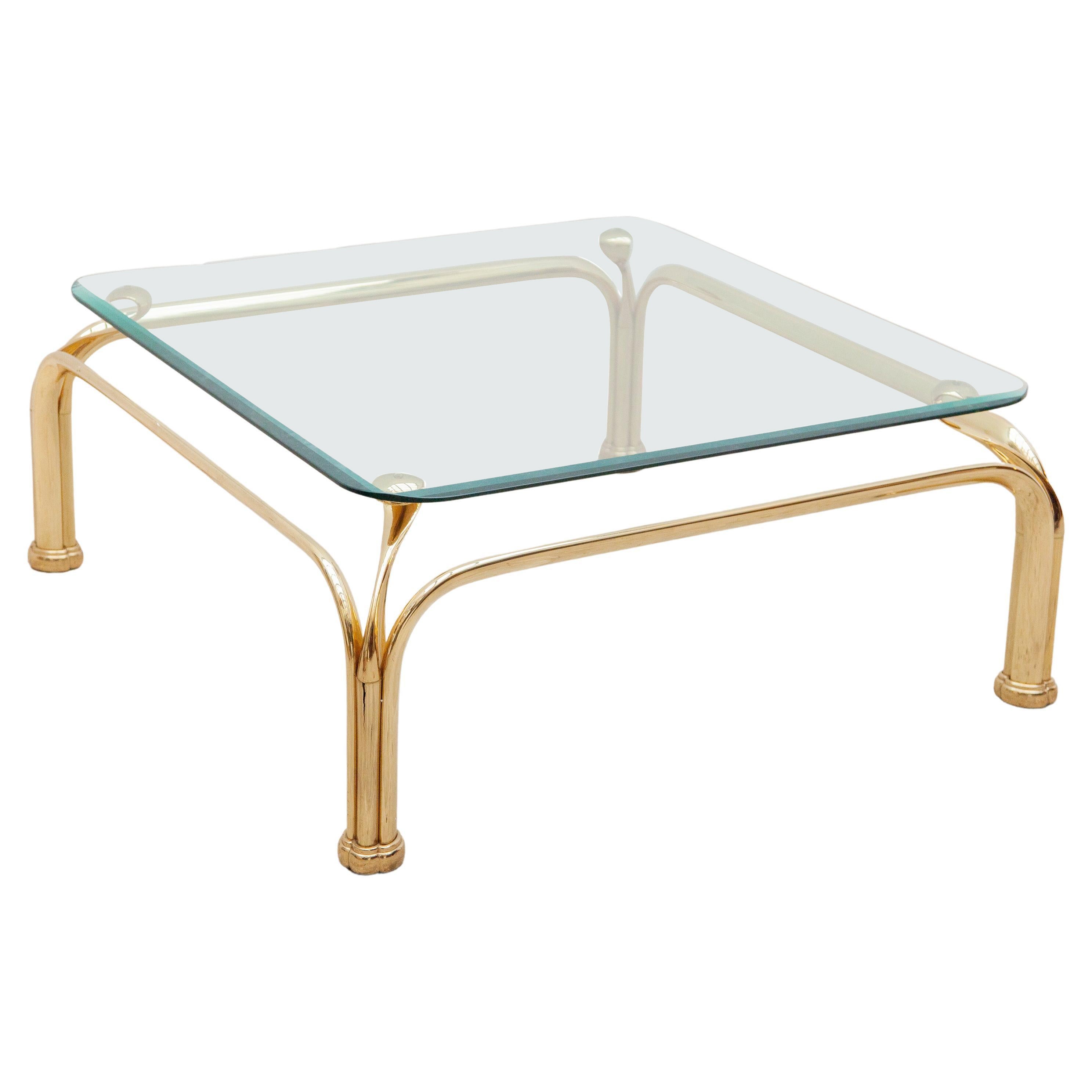 Italian Organic Brass Coffee-Table with Abstract Swan Neck For Sale