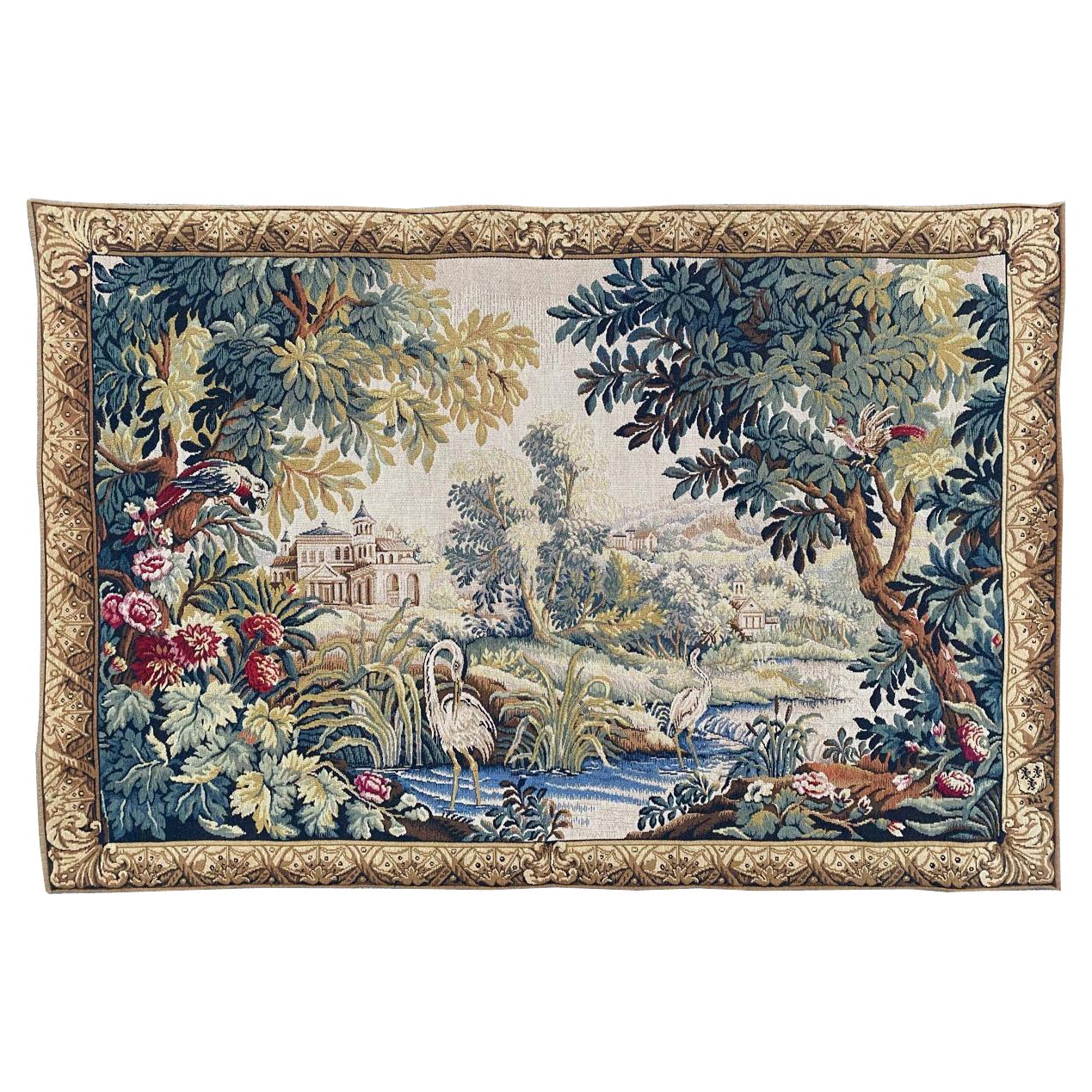 Pretty Vintage French Jaquar Tapestry