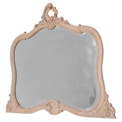Antique miroir de courtoisie en chêne de style néo-rococo belge