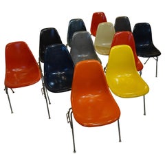 12 Eames Stacking DSS Side Chairs for Herman Miller