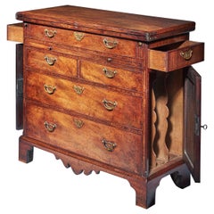 Unique 18th Century George II 'Dummy' Fronted Mahogany Bachelors Chest
