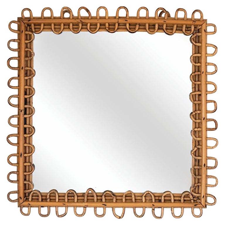 Perfect Square Danish Teak Mirror at 1stDibs