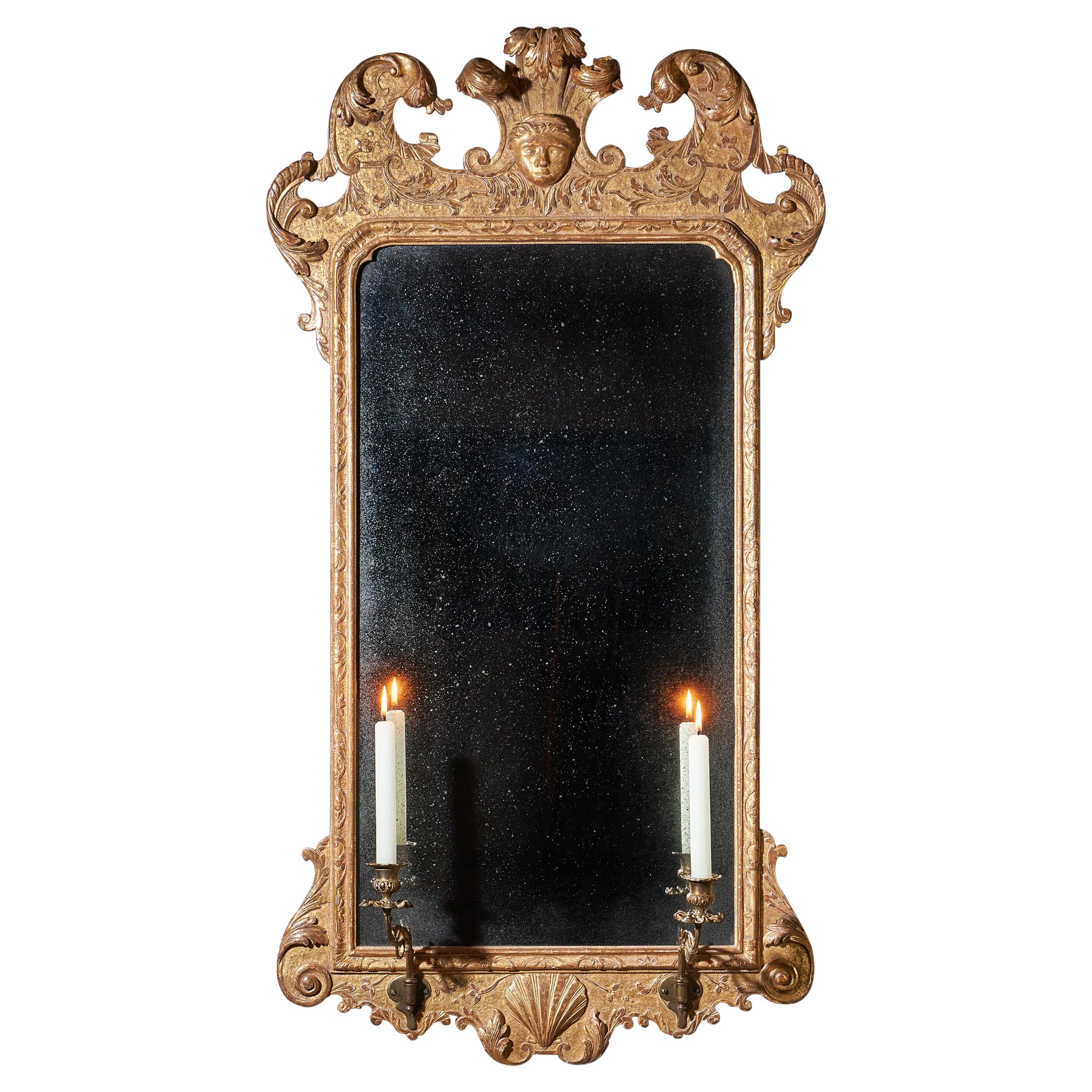 Fine 18th Century George I Gilt Gesso Pier or Console Mirror, Manner of Belchier