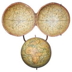 Globe de poche terrestre George III du 18ème siècle par Cary, daté de 1791