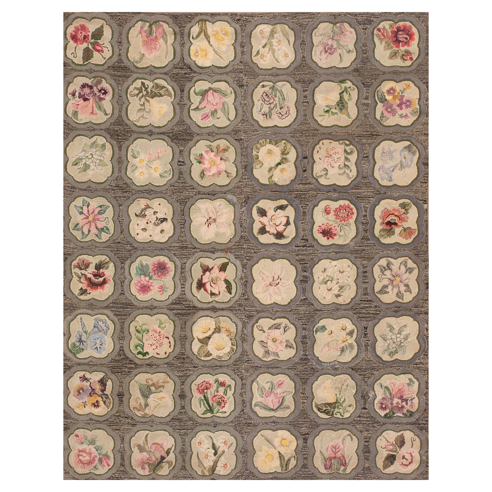 Mid-20th Century American Hooked Rug ( 5'10" x 7'6" ) For Sale