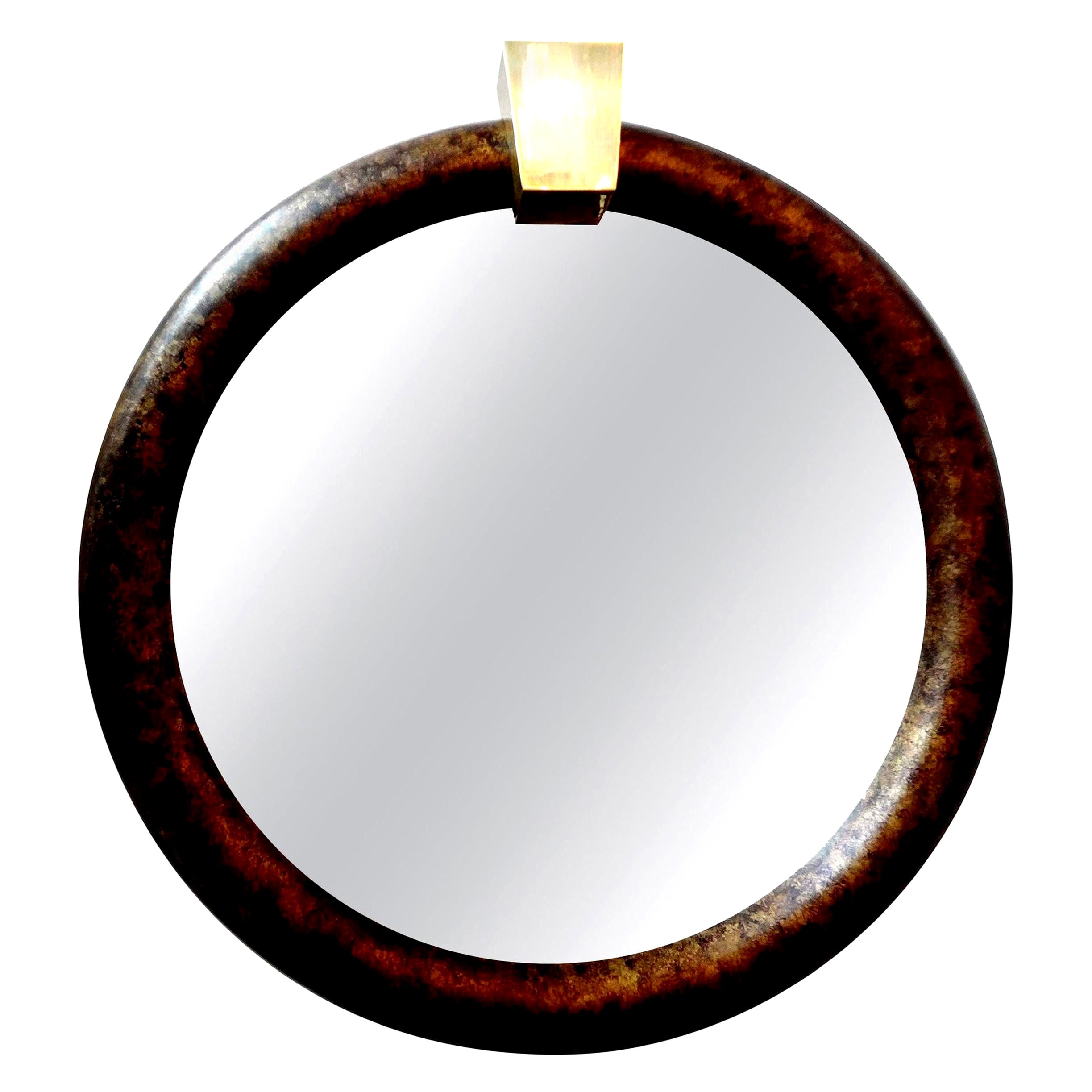 Drexel Heritage Faux Bamboo Mirror with Brass Accents at 1stDibs