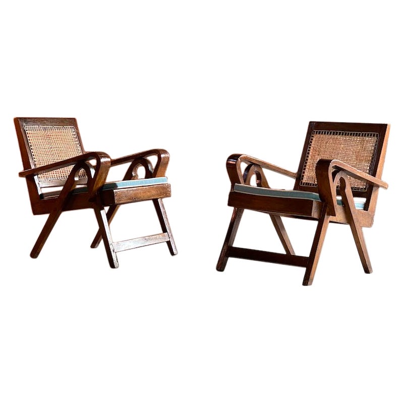 Pierre Jeanneret Lounge Armchairs *OFFICIAL CERTIFICATE BY JACQUES DWORCZAK*  For Sale