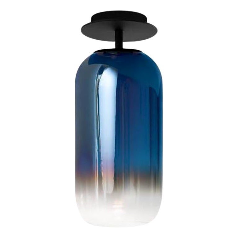 Gople Classic Ceiling Light in Black/Blue for Artemide For Sale