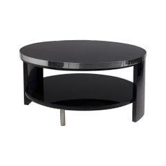 Vintage Black Art Deco Coffee Table Made in 1930s Czechia and Restored by Our Team