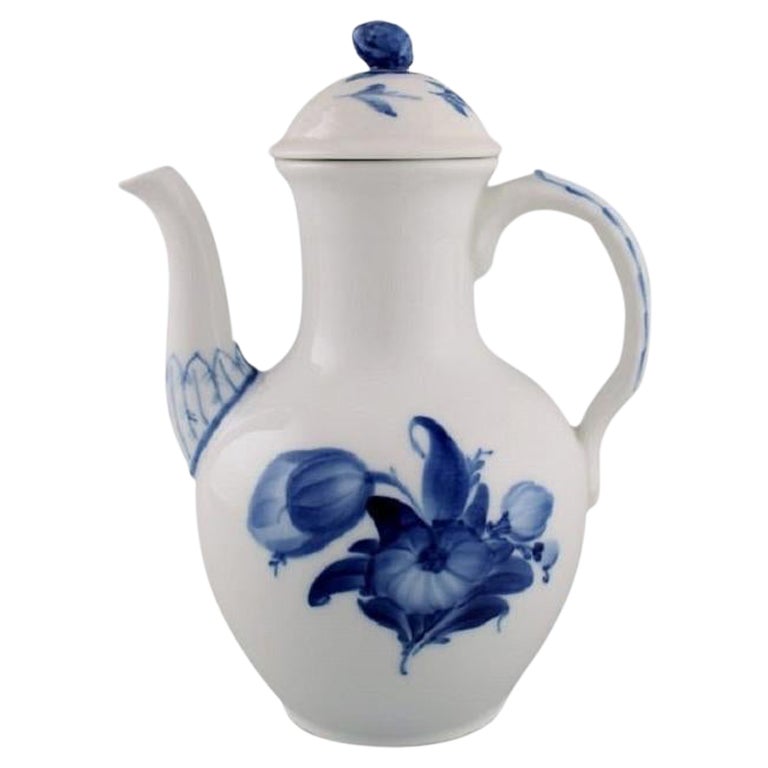 Antique Royal Copenhagen Blue Flower Braided Coffee Pot For Sale
