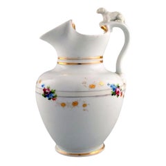 Antique Bing & Grøndahl chocolate jug in porcelain with a lion, 1870s