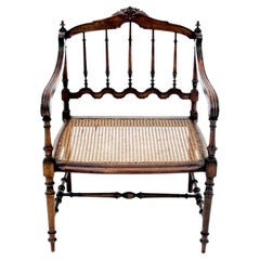 Eclectic raffia braid armchair, France, circa 1880.