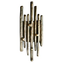 Large Brutalist Bronze Door Handle, Mid-20th Century European