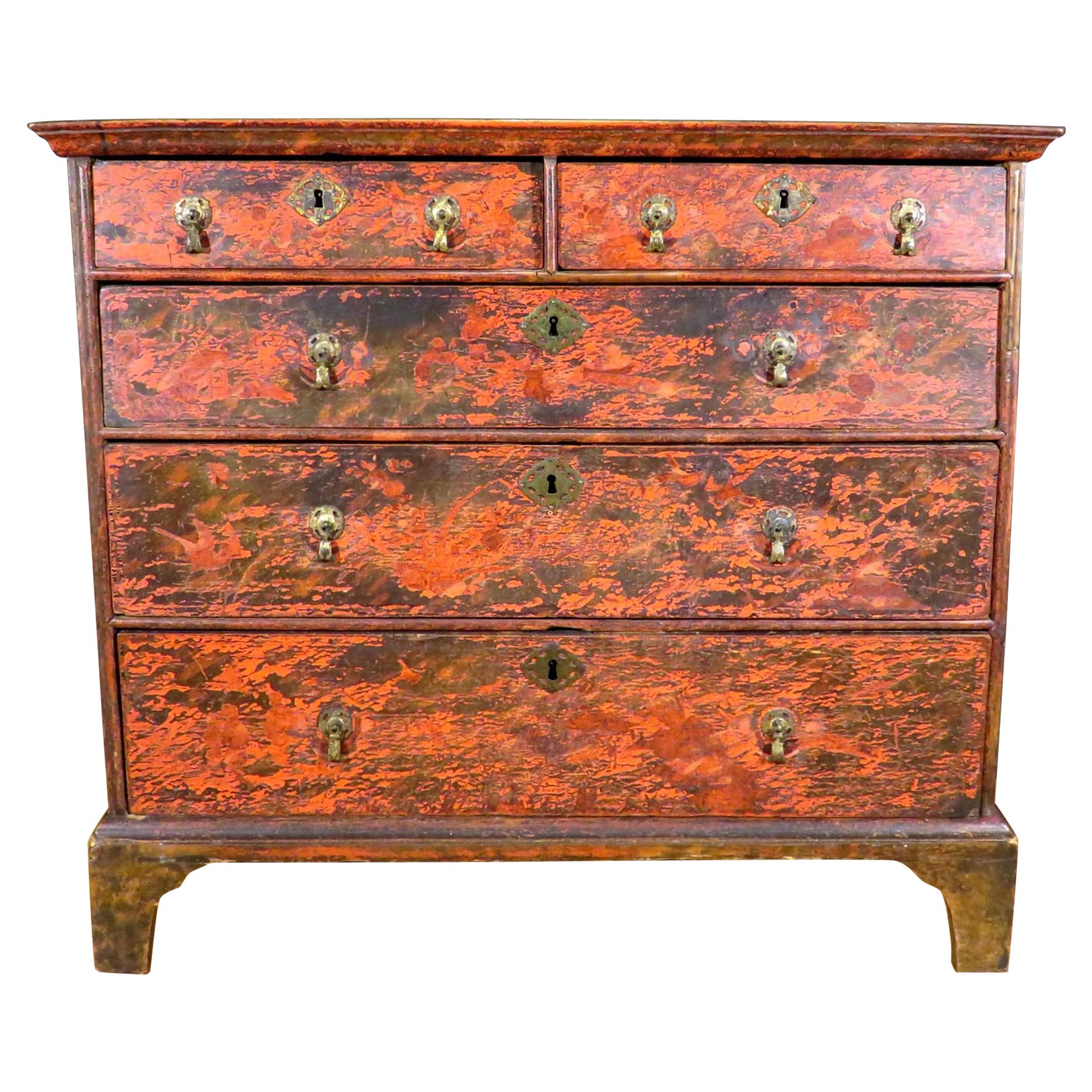 George I Period Japanned Chest of Drawers, England Circa 1720