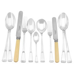 Art Deco Sterling Silver Canteen of Cutlery for Twelve Persons