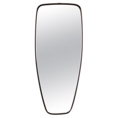 Vintage Elongated Mirror with Black and Brass Rim, 1960s