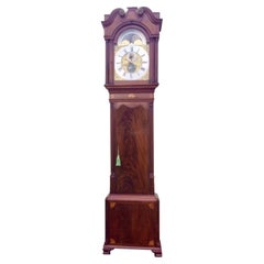 18th C Antique Longcase Grandfather Mahogany Tidal Dial Clock by James Richards