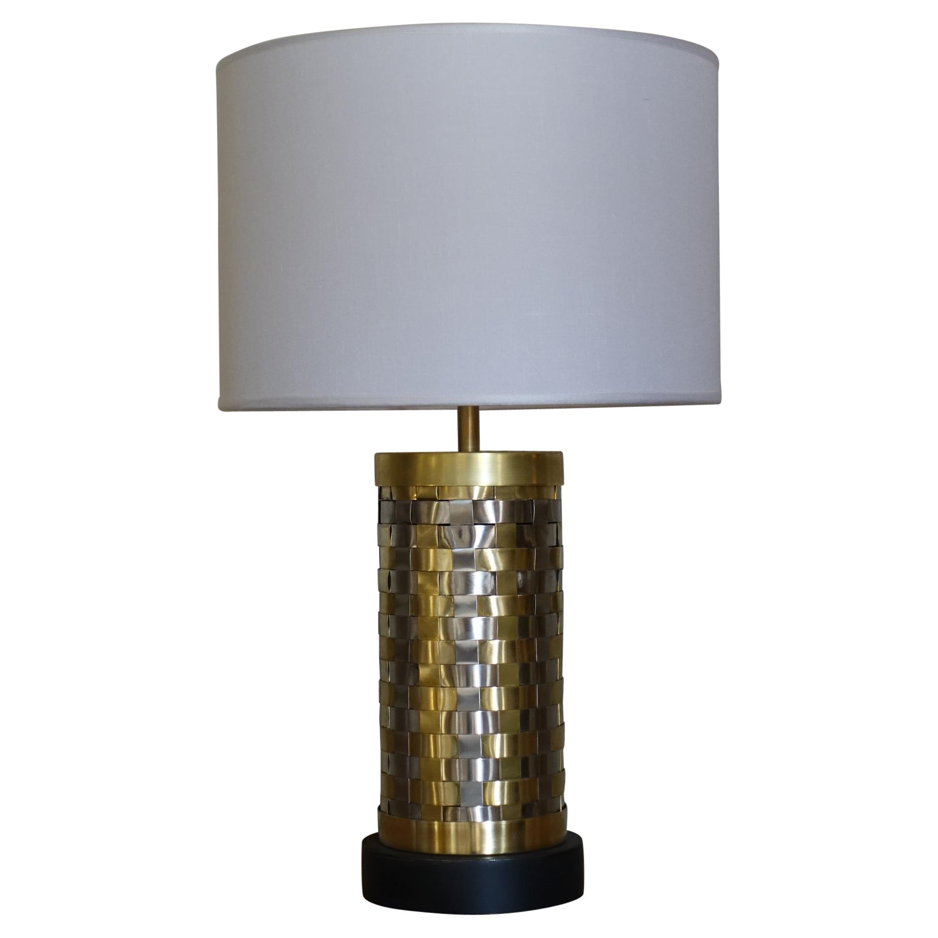 Flair Edition "Intreccio" Table Lamp in Brass and Steel, Italy, 2021