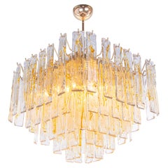 Large Amber Murano Glass 13 Lights Chandelier Pendant Lamp, 1970s