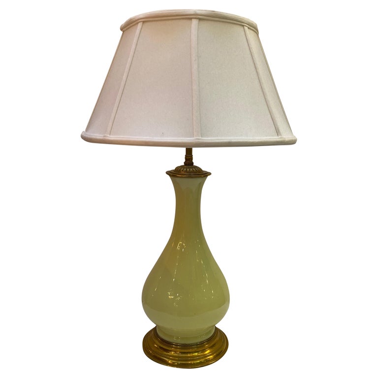 French Opaline Lamp 204 For On, Marble And Gold Circle Kane Table Lamp