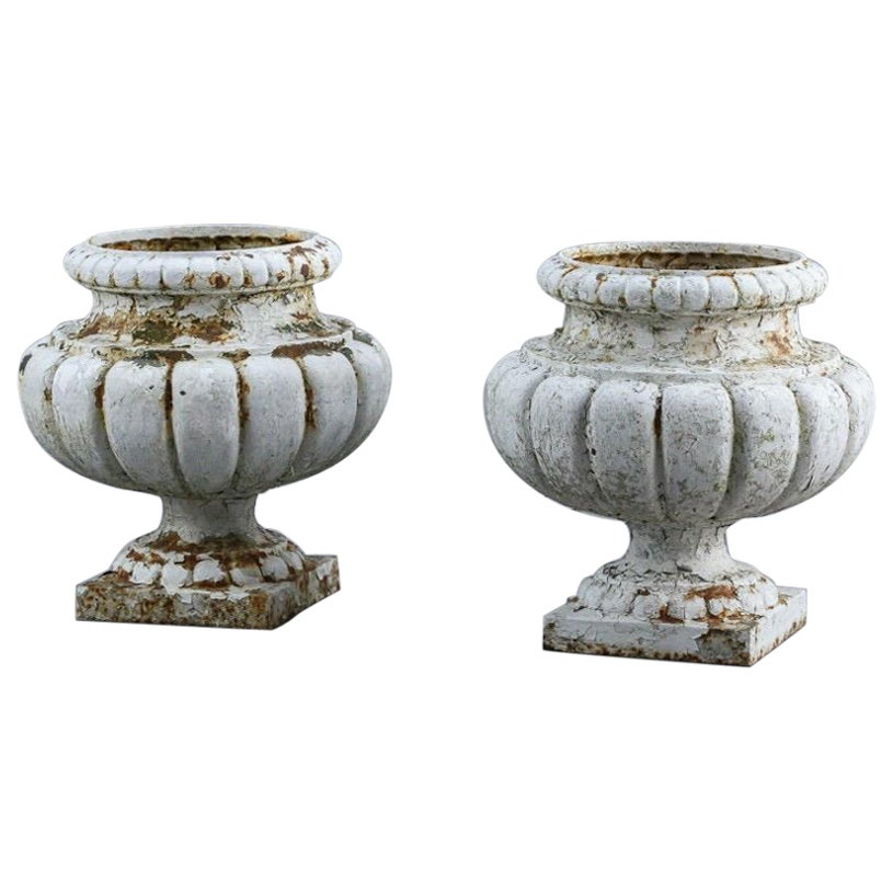 Pair of Late 19th Century Cast Iron Urns