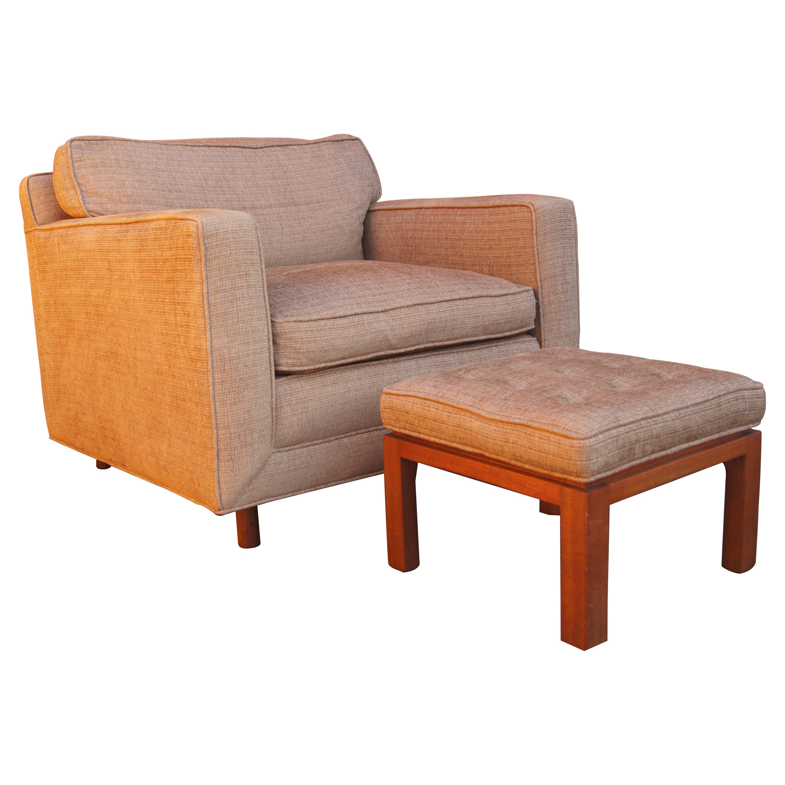 Mid-Century Club Chair and Ottoman by Harvey Probber