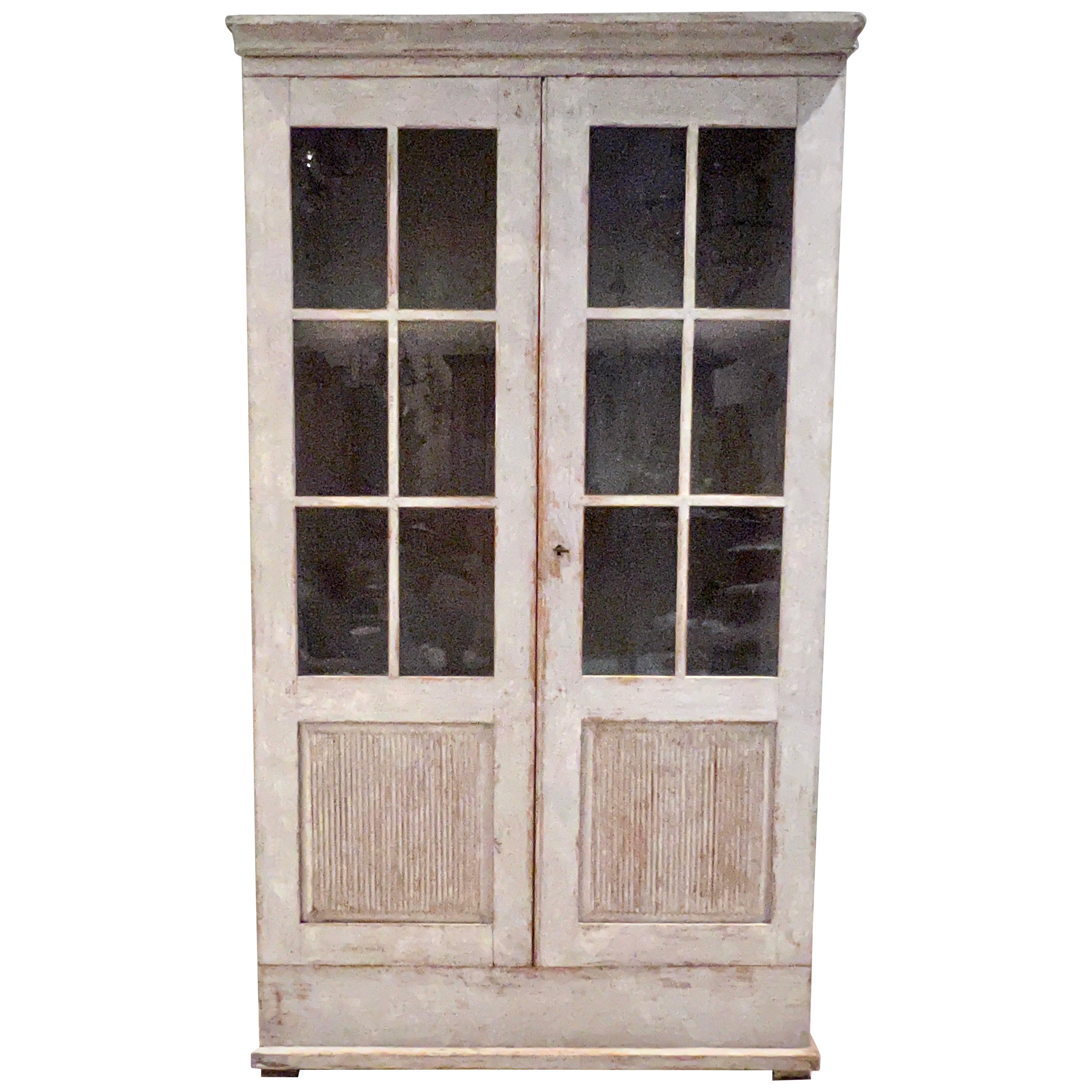 Large, Classic Swedish 19th Century Glazed Cabinet/Bookcase/Vitine