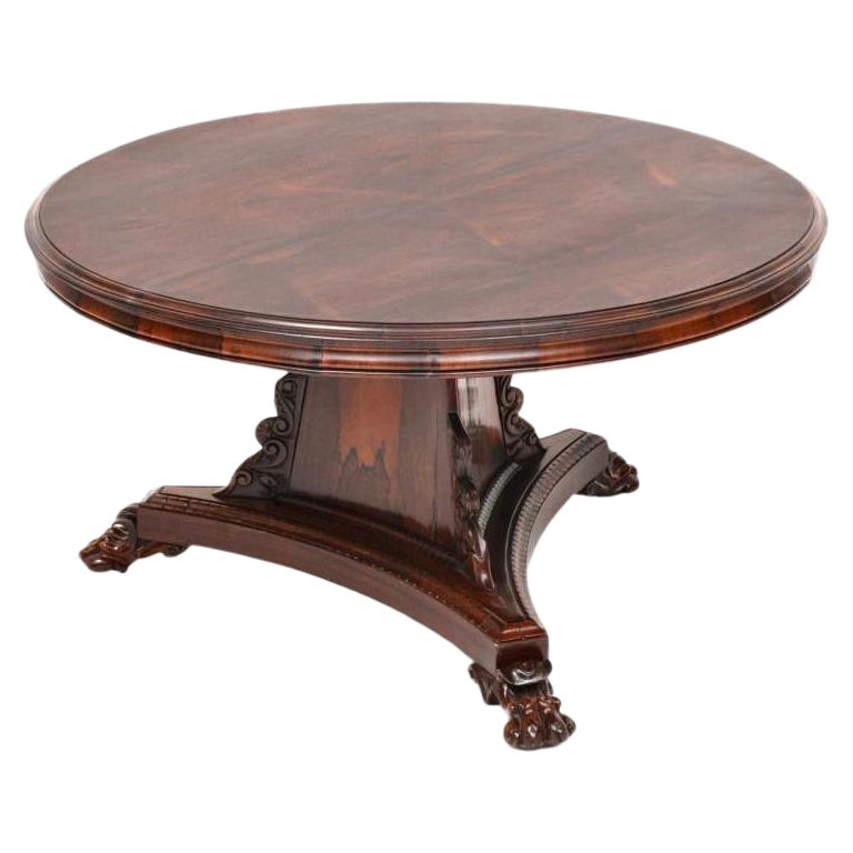 19th Century William IV Rosewood Pyramidal Base Center Table For Sale