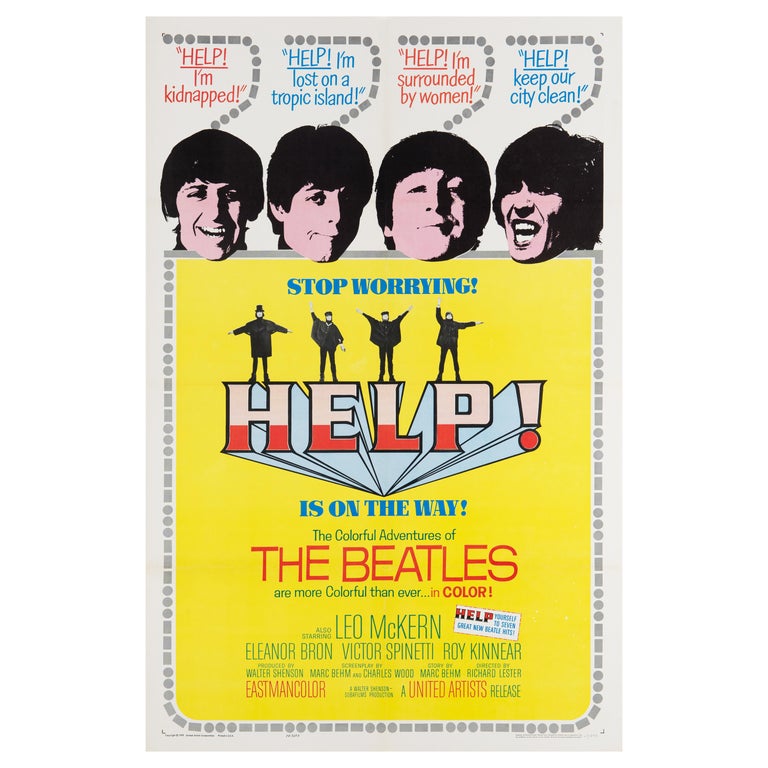 The Beatles 'Help!' Original Vintage Movie Poster, American, 1965