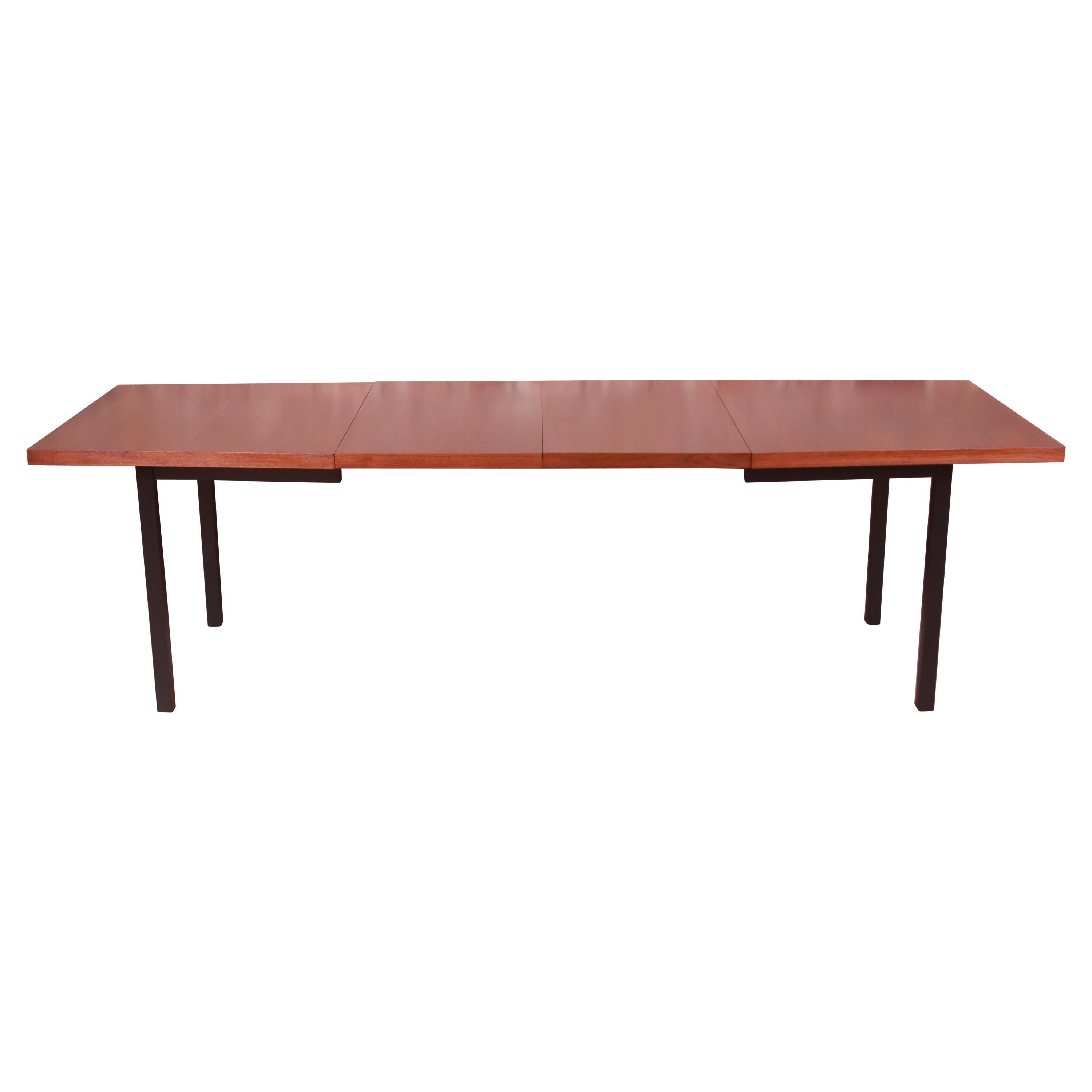 Milo Baughman for Directional Walnut Boat-Shaped Dining Table, Newly Refinished For Sale