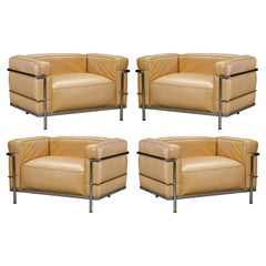 Set of Early Production 'LC3' Lounge Chairs by Le Corbusier for Cassina, Signed