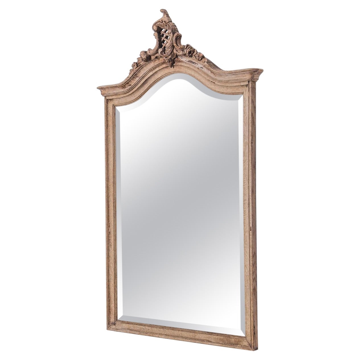 1900s Belgian Mirror with Oak Frame