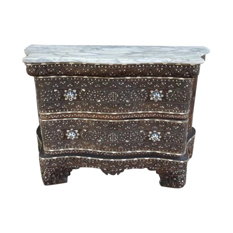 Moroccan Pearl Inlay Dresser For Sale