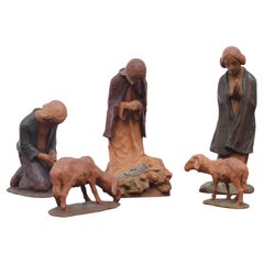 Vintage Hand-Carved Nativity Scene from Germany