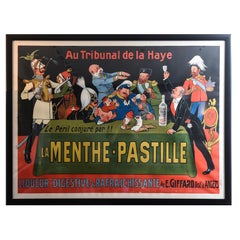 Eugene Oge La Menthe Pastille Original Lithograph Advertising Poster circa 1908