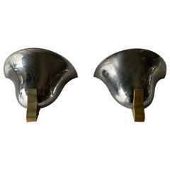 Chrome & Gold Metal Pair of Sconces by Art-Line, 1980s Germany