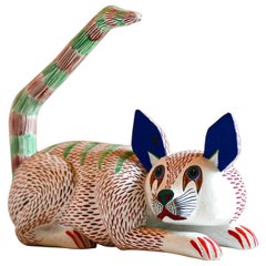 Resting Cat by Oaxacan Master Carver Miguel Santiago Soriano