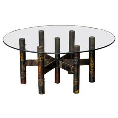 Paul Evans Brutalist Cocktail Table in Oxidized Steel and Bronze, c. 1970